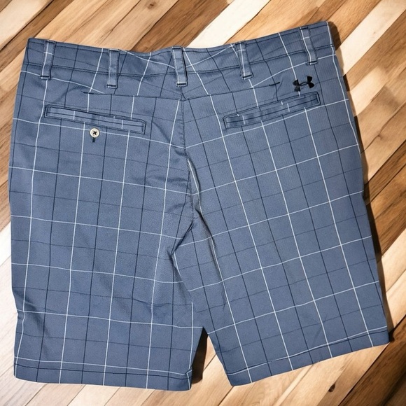 Under Armour HeatGear Men’s Hybrid Shorts Gray Plaid Size 40 Golf Activewear - Picture 4 of 9